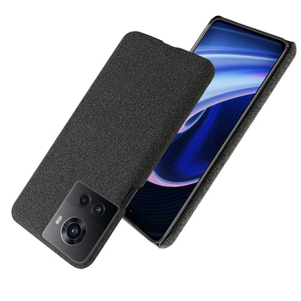 Mobizang Woven Soft Fabric Case for OnePlus 10R  Back Cover,  Shock Protection Slim Hard Anti Slip Back Cover (Black)