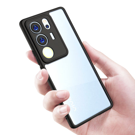 Mobizang Hawkeye Clear Back Cover for Vivo V29 (5G) / Vivo V29 Pro (5G) | Camera Lens Protector Shockproof Slim Clear Case Cover (Black Sides)