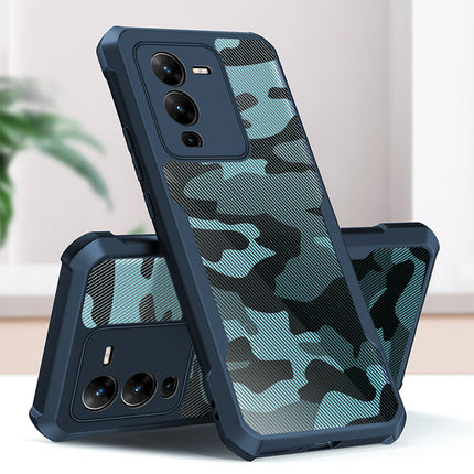 Mobizang Beetle Camouflage for Vivo V25 Pro (5G) Back Case, [Military Grade ] Shock Proof Cover (Blue)