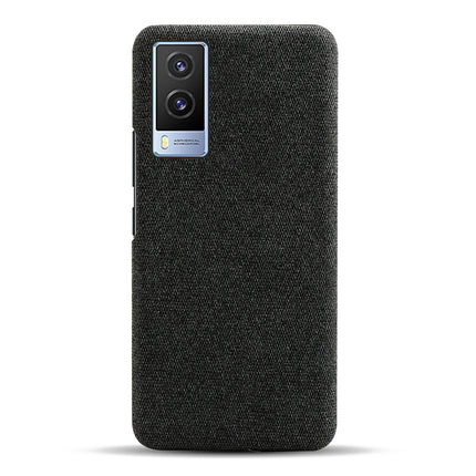 Woven Soft Fabric Case for Vivo V21E (5G) Back Cover, Shock Protection Slim Hard Anti Slip Back Cover (Black)