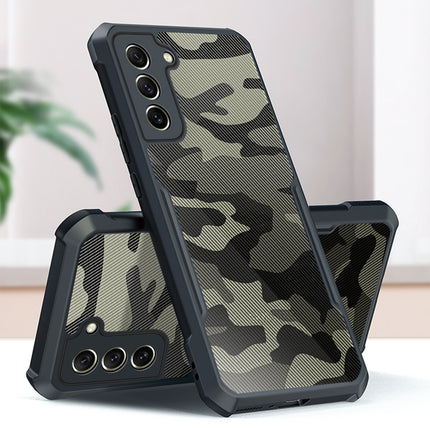 Beetle Camouflage for Samsung Galaxy S21 FE Back Case, [Military Grade] Shockproof Slim Hybrid Cover (Black)