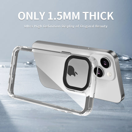 Mobizang Warrior Acrylic Clear Back Cover For Apple iPhone 15 | Slim Shockproof [Military Grade Protection] Hybrid Bumper Case (Transparent Sides)