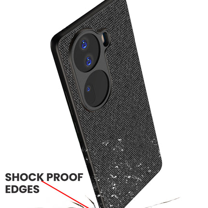 Mobizang Soft Full Fabric Protective Back Case Cover for Oppo Reno 11 PRO | Shockproof Slim Hard Anti Slip Back Case (Black)