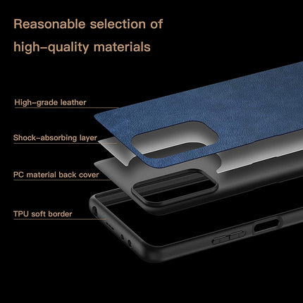 Tux Back Case for Xiaomi Redmi Note 10 Pro /  Note 10 Pro Max , Slim Leather Case with Soft Edge Shockproof Back Cover (Blue)