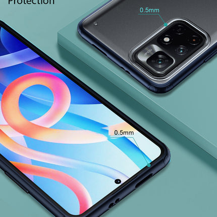 Shield Frosted Acrylic Back Shock Proof Case Cover for Xiaomi 11i HyperCharge (Blue)