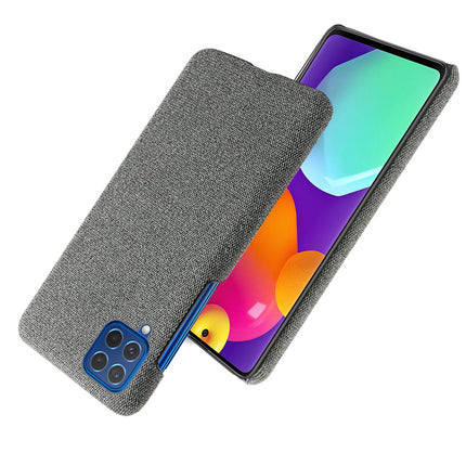 Woven Soft Fabric Case for Samsun Galaxy F62 Back Cover, Shock Protection Slim Hard Anti Slip Back Cover (Grey)