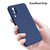 Matte Lens Protective Back Cover for Vivo V21E (5G) , Slim Silicone with Soft Lining Shockproof Flexible Full Body Bumper Case , Blue