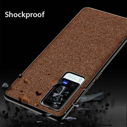 Soft Full Fabric Protective Shockproof Back Case Cover for Vivo X60 PRO (Full Brown)