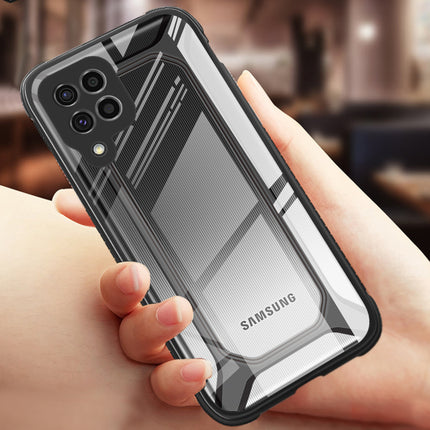 Unicorn for Samsung Galaxy F62 Clear Back Case, [Military Grade Protection] Shock Proof Slim Hybrid Bumper Cover (Black)