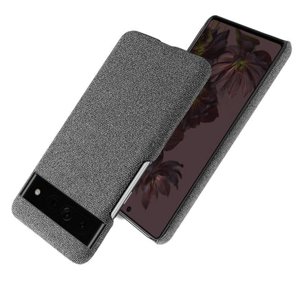 Mobizang Woven Soft Fabric Case for Google Pixel 7 Pro Back Cover, Shock Protection Slim Hard Anti Slip Back Cover (Grey)