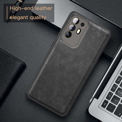 Tux Back Case for Oppo F19 Pro Plus, Slim Leather Case with Soft Edge Shockproof Back Cover (Black)