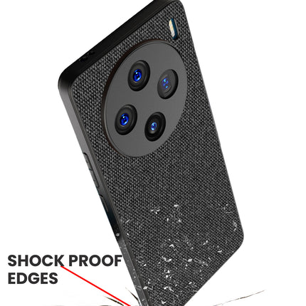 Mobizang Soft Full Fabric Protective Back Case Cover for Vivo X100 | Shockproof Slim Hard Anti Slip Back Case (Black)