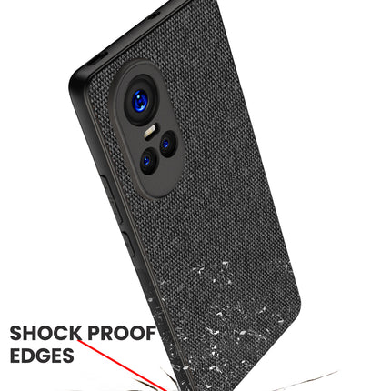Kapa Soft Full Fabric Protective Back Case Cover for Oppo Reno 10 / Reno 10 PRO (5G) | Shockproof Slim Hard Anti Slip Back Case (Black)