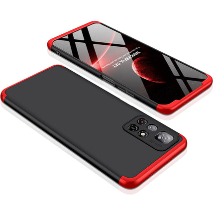 Double Dip Full 360 Protection Back Case Cover for Redmi Note 11T (5G) (Red,Black)