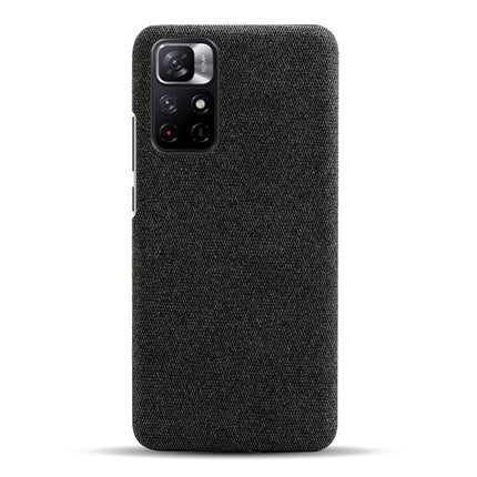 Woven Soft Fabric Case for Redmi Note 11T (5G) Back Cover, Shock Protection Slim Hard Anti Slip Back Cover (Black)
