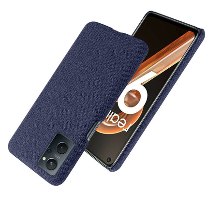 Woven Soft Fabric Case for Realme 9i Back Cover, Shock Protection Slim Hard Anti Slip Back Cover (Blue)