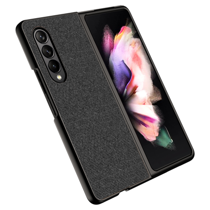Soft Full Fabric Protective Back Case Cover for Samsung Galaxy Z Fold 3 (Black)