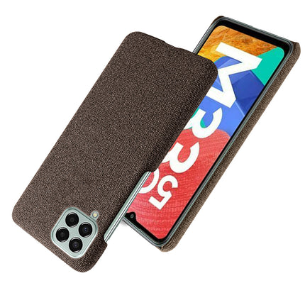 Mobizang Woven Soft Fabric Case for Samsung Galaxy M33 (5G) Back Cover, Shock Protection Slim Hard Anti Slip Back Cover (Brown)