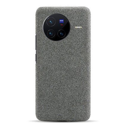 Mobizang Woven Soft Fabric Case for Vivo X80 (5G) Back Cover,  Shock Protection Slim Hard Anti Slip Back Cover (Grey)