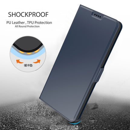 Noble Slim Flip Cover for Realme GT 2 Pro , Magnetic and Card Holder Stand Leather Flip Wallet Case (Blue)