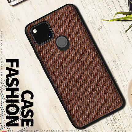 Soft Full Fabric Protective Shockproof Back Case Cover for Google Pixel 4A (Full Brown)