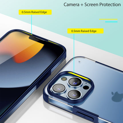 Mobizang Shield Frosted Acrylic Back Shock Proof Case Cover for Apple iPhone 14 Pro (Blue)
