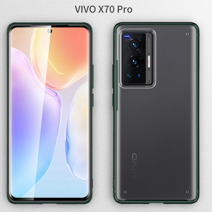 Shield Frosted Acrylic Back Shock Proof Case Cover for Vivo X70 PRO (Green)