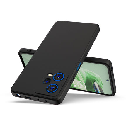 Mobizang Matte Protective Lens Flexible Back Cover for Redmi Note 12 | Slim Silicone with Soft Lining Shockproof Full Body Bumper Case (Black)