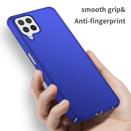 Silk Smooth Finish [Full Coverage] All Sides Protection Slim Back Case Cover for Samsung Galaxy A22 (4G) (Blue)