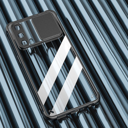 Slider Back Cover for OnePlus Nord CE (5G) / One Plus Nord CE (5G) , [Military Grade Protection] Shockproof Slim Clear Camera Shield Bumper Back Case (Black)