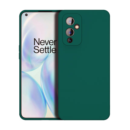 Matte Lens Protective Back Cover for OnePlus 9 / One Plus 9 , Slim Silicone with Soft Lining Shockproof Flexible Full Body Bumper Case (Green)
