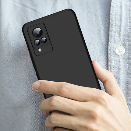 Double Dip Full 360 Protection Back Case Cover for Vivo V21 (Black)