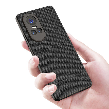 Kapa Soft Full Fabric Protective Back Case Cover for Oppo Reno 10 / Reno 10 PRO (5G) | Shockproof Slim Hard Anti Slip Back Case (Black)