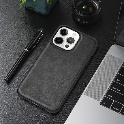 Tux Back Case for Apple iPhone 13 Pro Max , Slim Leather Case with Soft Edge Shockproof Back Cover (Black)