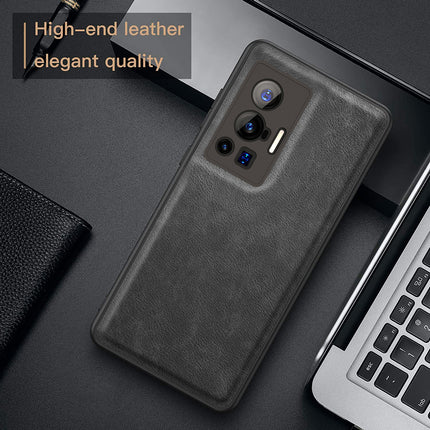 Tux Back Case For Vivo X70 Pro , Slim Leather Case with Soft Edge Shockproof Back Cover (Black)