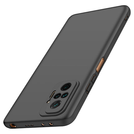 Silk Smooth Finish [Full Coverage] All Sides Protection Slim Back Cover For Xiaomi Redmi Note 10 Pro /  Note 10 Pro Max (Black)