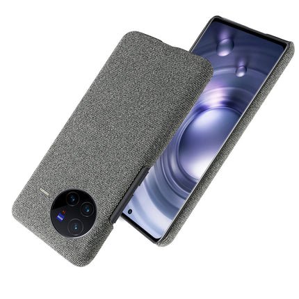 Mobizang Woven Soft Fabric Case for Vivo X80 (5G) Back Cover,  Shock Protection Slim Hard Anti Slip Back Cover (Grey)