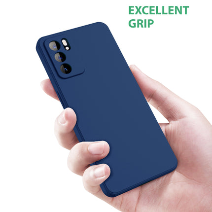 Matte Lens Protective Back Cover for Oppo Reno 6 (5G) , Slim Silicone with Soft Lining Shockproof Flexible Full Body Bumper Case , Blue