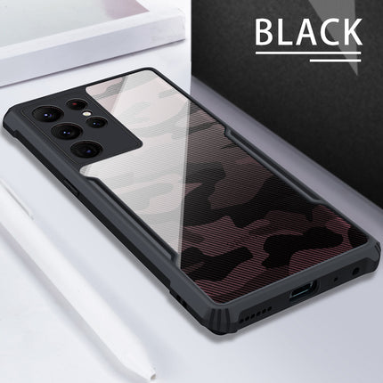 Beetle Camouflage for Samsung Galaxy S22 Ultra Back Case, [Military Grade] Shockproof Slim Hybrid Cover (Black)