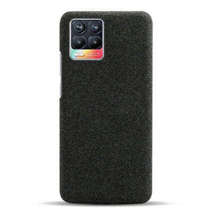 Woven Soft Fabric Case for Realme 8 Pro / Realme 8 (4G) Back Cover, Shock Protection Slim Hard Anti Slip Back Cover (Black)
