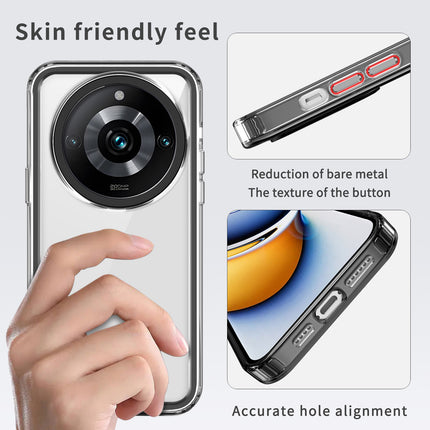 Mobizang Warrior Acrylic Clear Back Cover For Realme 11 Pro / 11 Pro Plus | Slim Shockproof [Military Grade Protection] Hybrid Bumper Case (Black Sides)