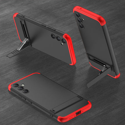 Mobizang Double Dip Full 360 Protection Back Case Cover for Samsung Galaxy A34 (Red / Black)
