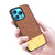 Soft fabric & Leather Hybrid Protective Case Cover for Apple iphone 13 Pro Max (Brown)