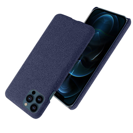 Woven Soft Fabric Case for Apple iPhone 13 Pro Max  Back Cover, Shock Protection Slim Hard Anti Slip Back Cover (Blue)