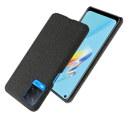 Woven Soft Fabric Case for Oppo A54 (4G) Back Cover, Shock Protection Slim Hard Anti Slip Back Cover (Black)