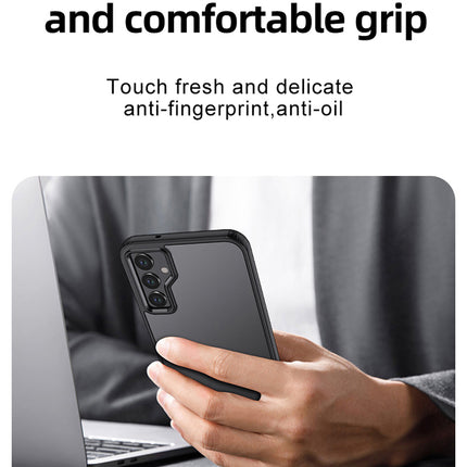 Mobizang Shield Frosted Acrylic Back Shock Proof Case Cover for Samsung Galaxy A25 (5G) (Black)