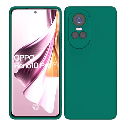 Mobizang Matte Protective Lens Flexible Back Cover for Oppo Reno 10 / Reno 10 PRO (5G) | Slim Silicone with Soft Lining Shockproof Full Body Bumper Case (Green)