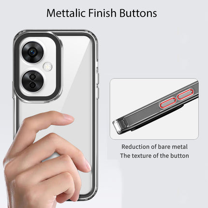 Mobizang Warrior Acrylic Clear Back Cover For OnePlus Nord CE 3 LITE | Slim Shockproof [Military Grade Protection] Hybrid Bumper Case (Black Sides)