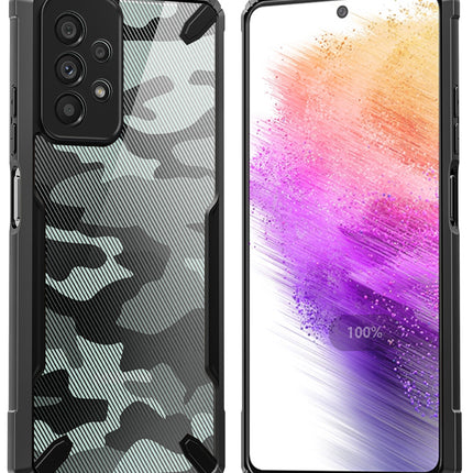 Mobizang Bull Camouflage Back Cover for Samsung Galaxy A73 (5G), Shockproof Slim Hybrid Clear Case,Black