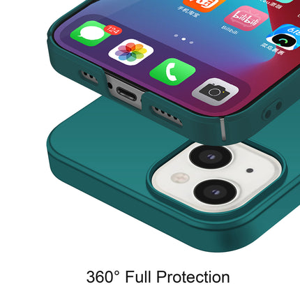 Silk Smooth Finish [Full Coverage] All Sides Protection Slim Back Case Cover for Apple iPhone 13 Mini (5.4 inch) (Green)